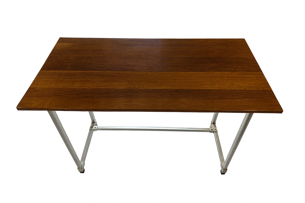 Timber top study desk, Galvanized steel legs, Size H 800mm W 1200mm D 600mm. Table only accessories not included