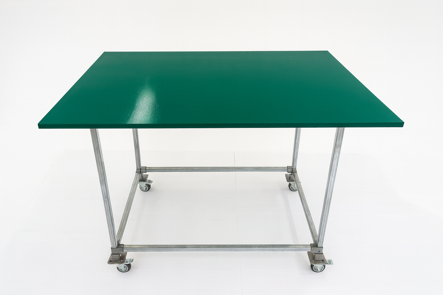 Work bench, Workstation, Jade green, Galvanized legs with Caster wheels, Size H895mm, W1200mm, D 800mm, Table only, accessories are not included