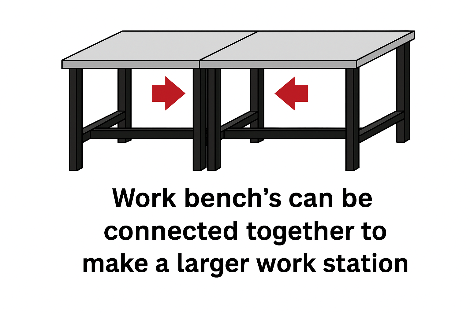 Work bench, Workstation, Maroon coloured top, Galvanized legs with Caster wheels, Size H895mm, W1200mm, D 800mm, Table only, accessories are not included