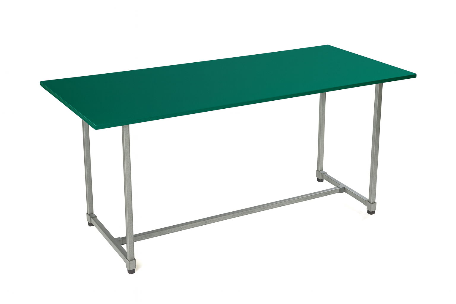 Office Desk, Jade Green Tabletop, Galvanised Steel Legs, Tabletop size 1600mm * 600mm, Height 800mm, Table only accessories are not included