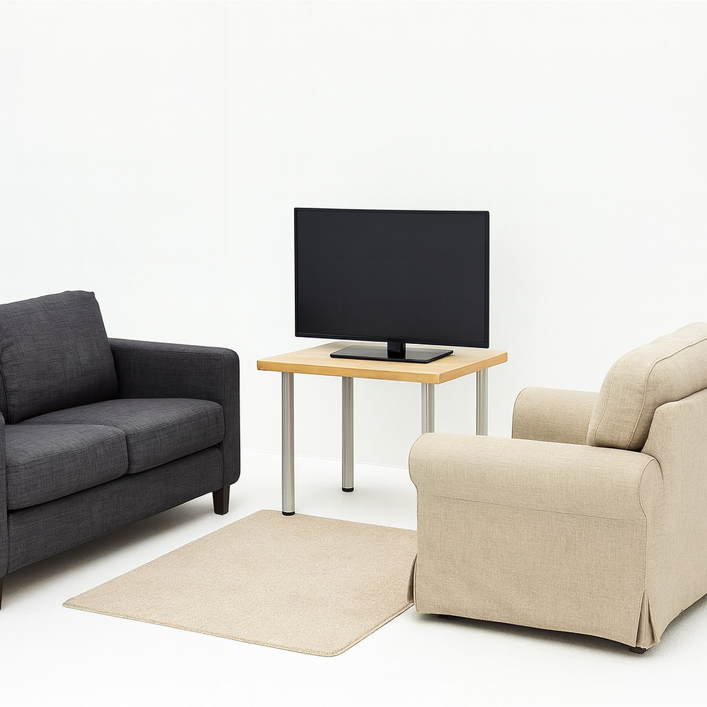 flexibench.com.au .. Coffee Table light timber colour, galvanised metal legs, Height 455mm Depth 595mm Width 595mm